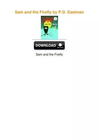 Sam and the Firefly by P.D. Eastman