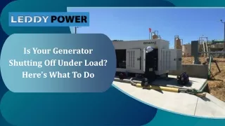 Is Your Generator Shutting Off Under Load Here’s What To Do