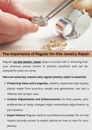 The Importance of Regular On-Site Jewelry Repair