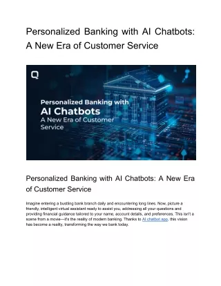 Personalized Banking with AI Chatbots A New Era of Customer Service