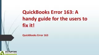 Deal with QuickBooks Error Message 163 without technical knowledge