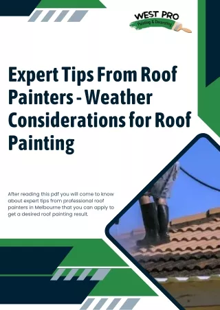 Expert Tips From Roof Painters - Weather Considerations for Roof Painting