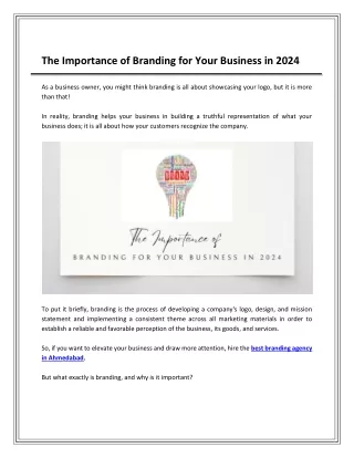 Why Branding is Important for Your Business in 2024?