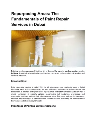 Repurposing Areas_ The Fundamentals of Paint Repair Services in Dubai