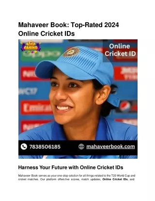 Mahaveer Book_ Top-Rated 2024 Online Cricket IDs