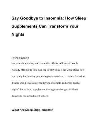 Say Goodbye to Insomnia_ How Sleep Supplements Can Transform Your Nights