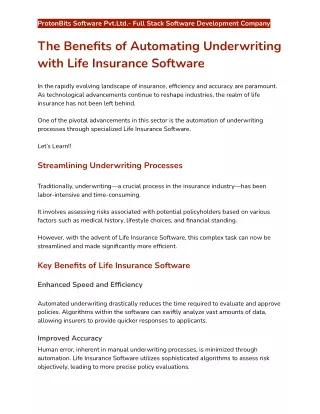 The Benefits of Automating Underwriting with Life Insurance Software