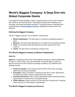 World’s Biggest Company_ A Deep Dive into Global Corporate Giants