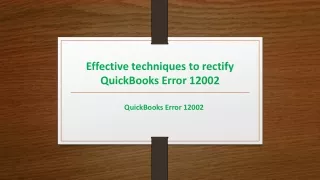 How to eliminate QuickBooks Error Message 12002