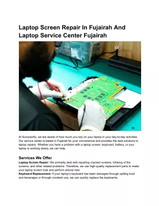 Laptop Screen Repair In Fujairah