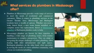 What services do plumbers in Mississauga offer