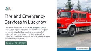 Fire and Emergency Services in Lucknow | Apollo Hospital