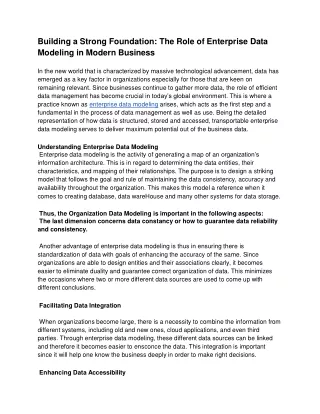 Building a Strong Foundation_ The Role of Enterprise Data Modeling in Modern Business