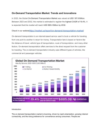 On-Demand Transportation Market: A Snapshot of Current Trends