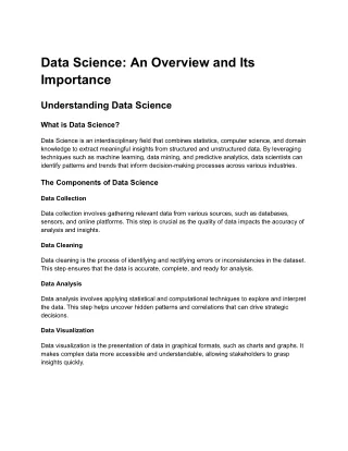 Data Science_ An Overview and Its Importance