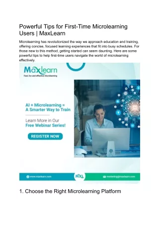 Powerful Tips for First-Time Microlearning Users _ MaxLearn