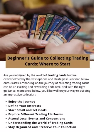 Beginner's Guide to Collecting Trading Cards Where to Start