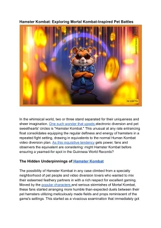 Hamster Kombat_ Exploring Mortal Kombat Inspired Pet Battles