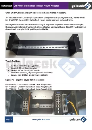 PPDR-3U 3U DIN Rail Patch Panel - 19" Rack Kabinetler Panel- GelecekBT