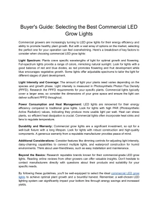 Buyer's Guide_ Selecting the Best Commercial LED Grow Lights