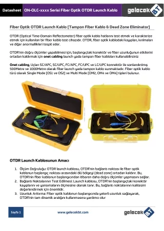 OTDR Launch Box - OTDR Tampon Kablosu - GelecekBT