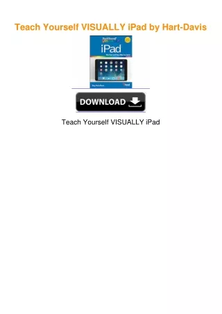Teach Yourself VISUALLY iPad by Hart-Davis