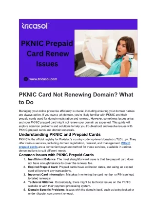 PKNIC Card Not Renewing Domain: What to do