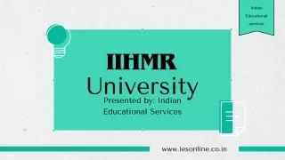 IIHMR University Jaipur