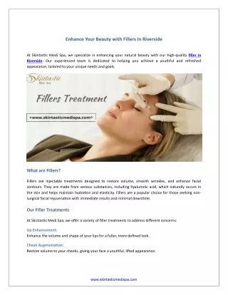 Enhance Your Beauty with Fillers in Riverside