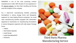 Third-Party Manufacturing Services - Pharma Medicine Products