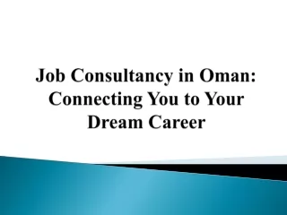 Job Consultancy in Oman_Connecting You to Your Dream Career