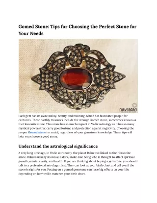 Gomed Stone_ Tips for Choosing the Perfect Stone for Your Needs