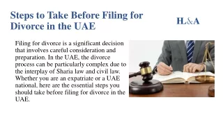 Steps to Take Before Filing for Divorce in the UAE