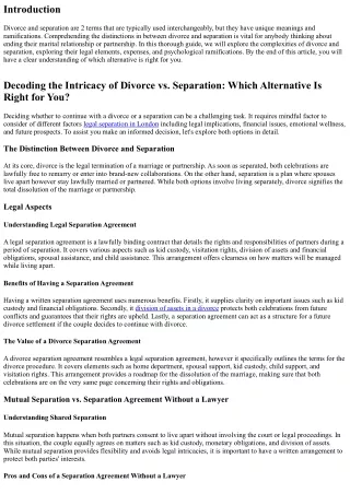 Deciphering the Intricacy of Divorce vs. Separation: Which Option Is Right for Y