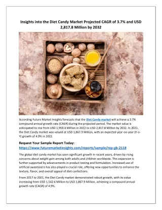 Diet Candy Market: USD 2,817.8 Million by 2032