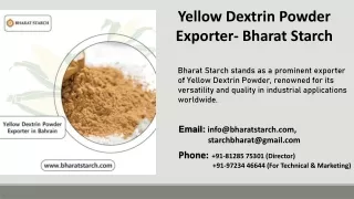 Yellow Dextrin Powder Exporter - Bharat Starch