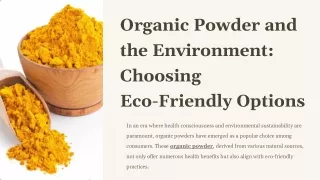 Organic Powder and the Environment_ Choosing Eco-Friendly Options