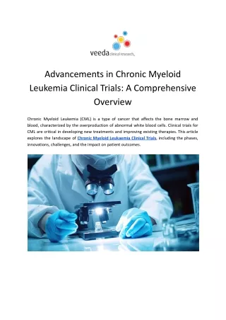 Chronic Myeloid Leukaemia Clinical Trials