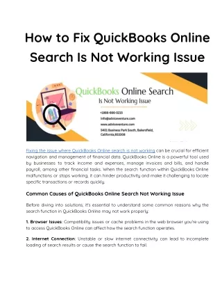 How to Fix QuickBooks Online Search Is Not Working Issue (1)