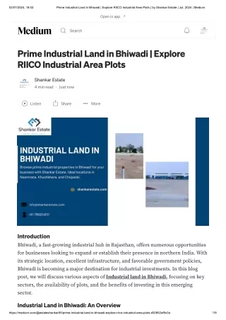 Prime Industrial Land in Bhiwadi _ Explore RIICO Industrial Area Plots