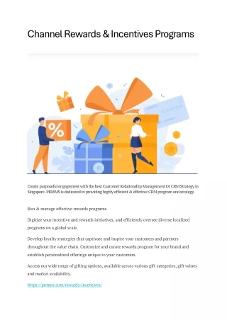Channel Rewards & Incentives Programs