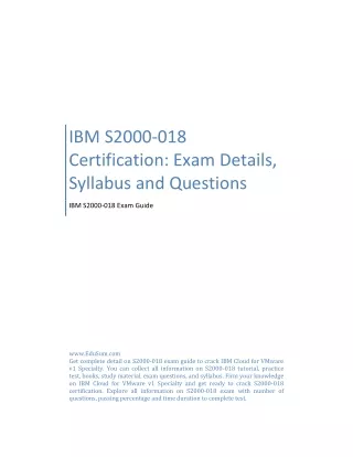 IBM S2000-018 Certification: Exam Details, Syllabus and Questions