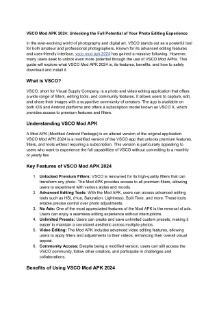 vsco mod apk 2024