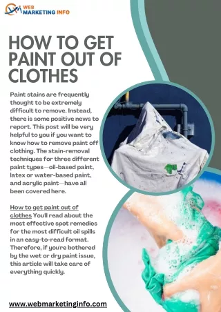 How To Get Paint Out Of Clothes