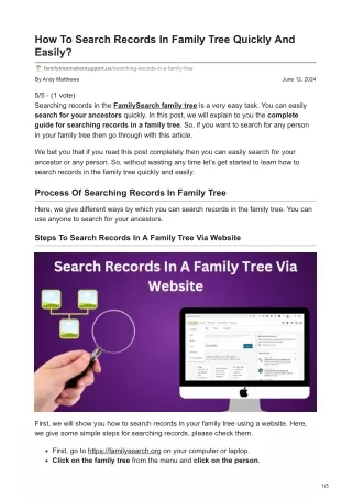 How To Search Records In Family Tree Quickly And Easily?