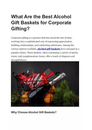 What Are the Best Alcohol Gift Baskets for Corporate Gifting