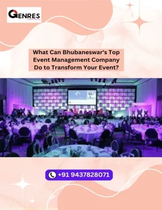 What Can Bhubaneswar's Top Event Management Company