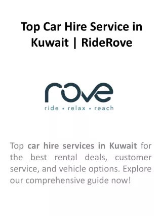 Top Car Hire Service in Kuwait