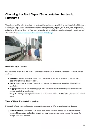 ronaladgarry.blogspot.com-Choosing the Best Airport Transportation Service in Pittsburgh