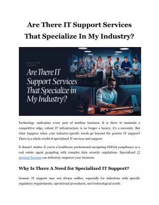 Are There IT Support Services That Specialize In My Industry?